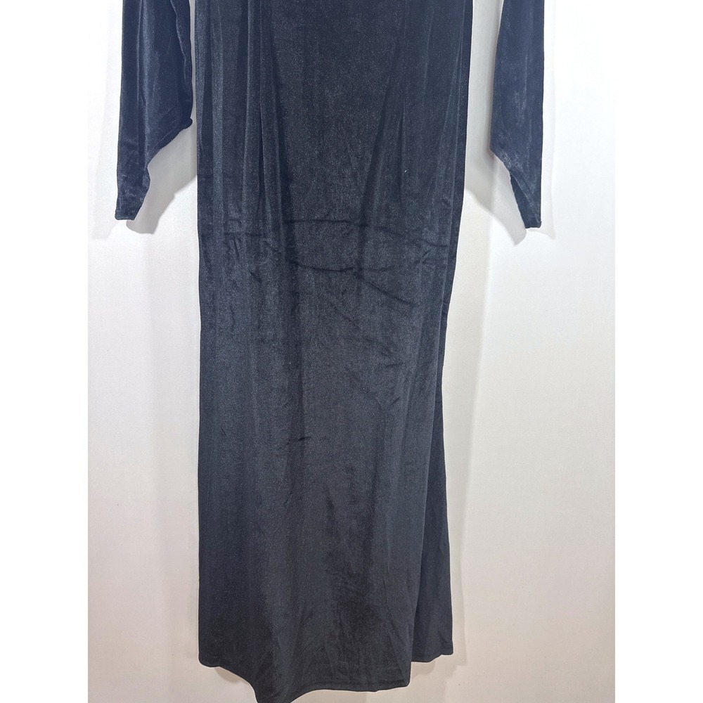 Morticia Black Velvet Off Shoulder Maxi Dress Women M Morticia Costume Goth NWOT - Picture 4 of 8